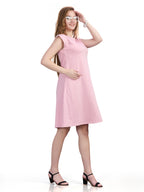 Autumn Hues Fit & Flare Round Neck Cap Sleeves Dress