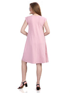 Autumn Hues Fit & Flare Round Neck Cap Sleeves Dress