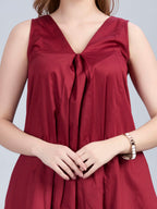 Cotton satin front pleated kurta and pants