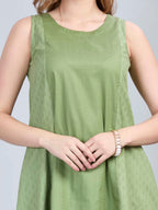Cotton jacquard panelled kurta pants set