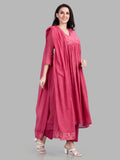 Mul cotton angrakha style kurta pants and dupatta set
