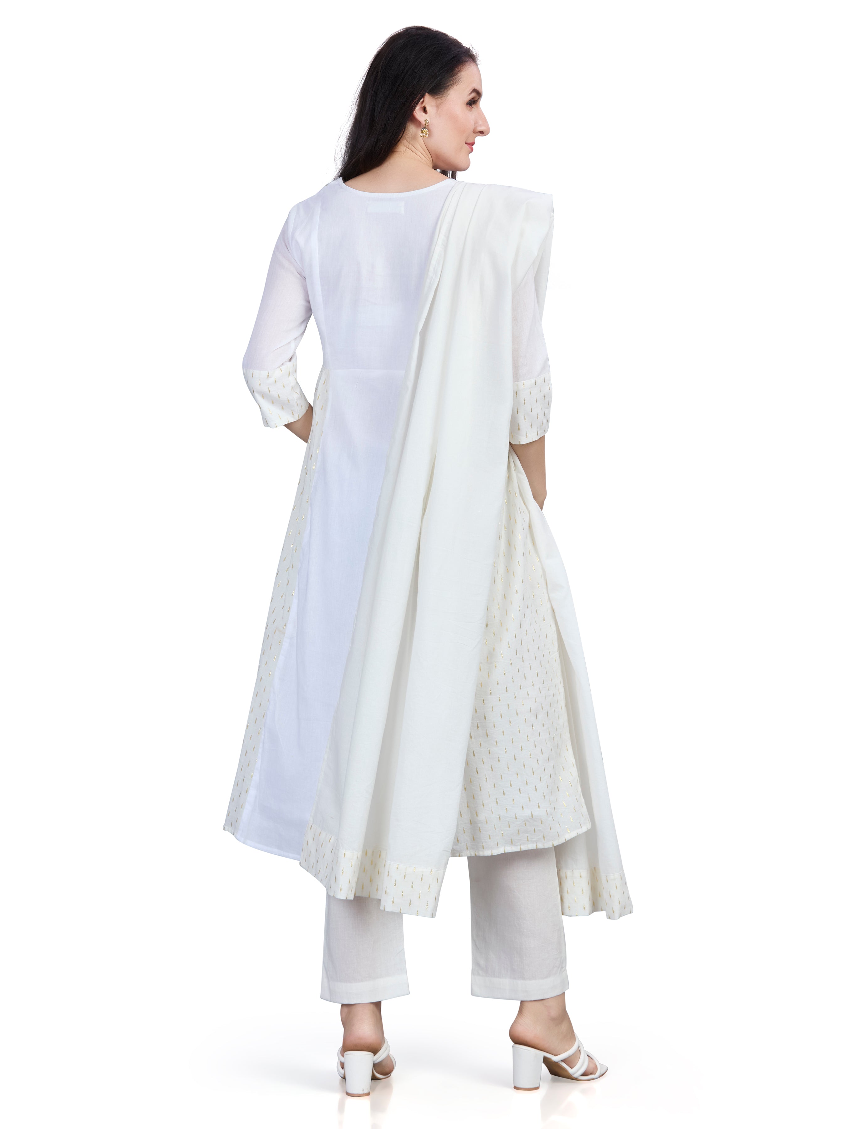 Mul Cotton kurta pants and dupatta set