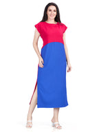 Autumn Hues Fit & Flare Round Neck Cap Sleeves Dress