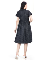Autumn Hues Women Cotton Abstract Printed Shirt Dress