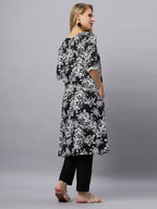 Autumn Hues Black Floral Printed Kurta with pant