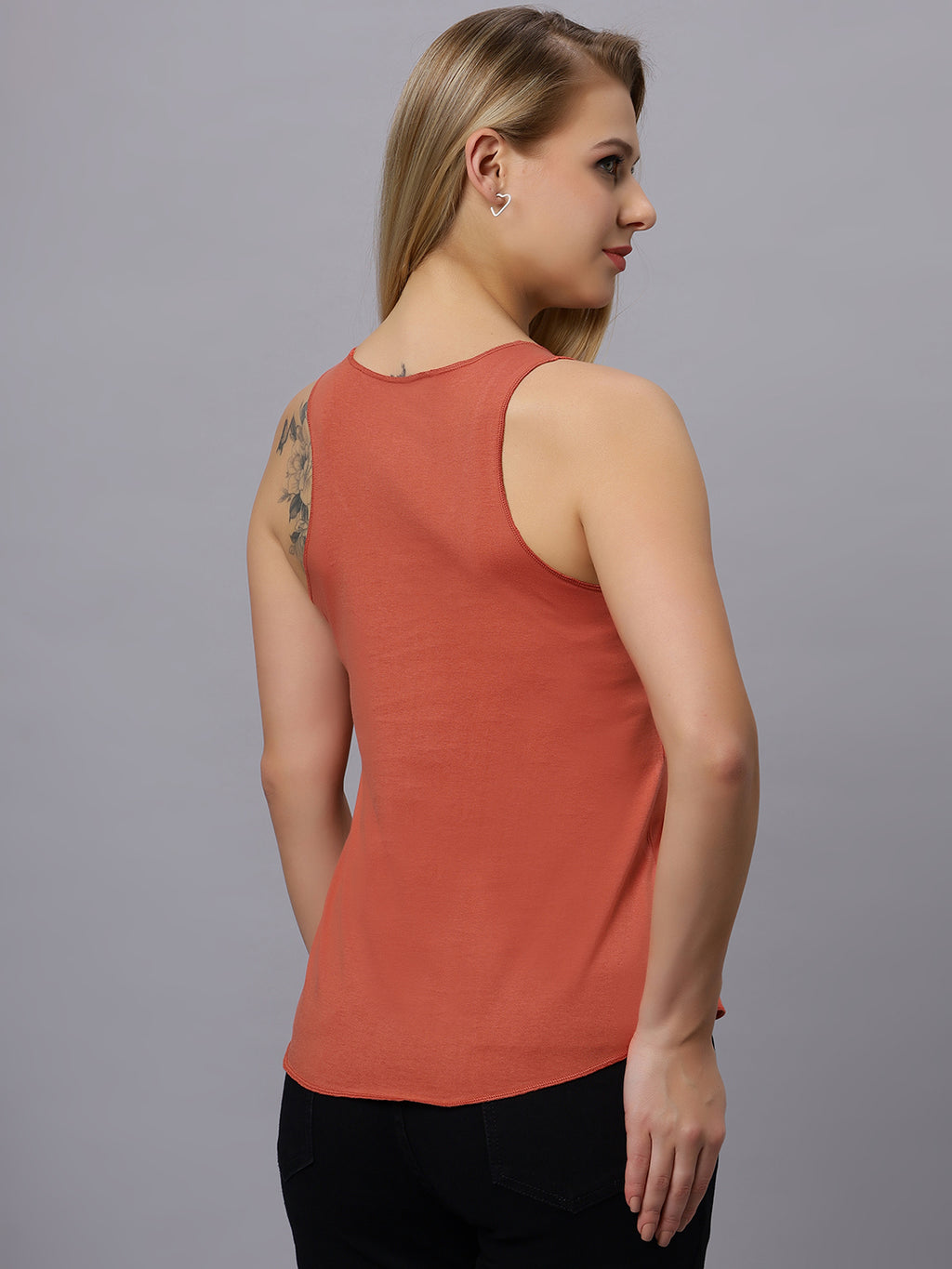 Autumn Hues Women Spaghetti Top Taracota with Boho Print