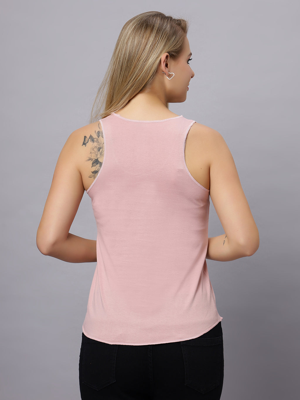 Autumn Hues Women Spaghetti Top Baby Pink with Boho Print