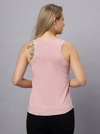 Autumn Hues Women Spaghetti Top Baby Pink with Boho Print