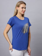 Women Leaf Print T-Shirt