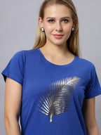Women Leaf Print T-Shirt