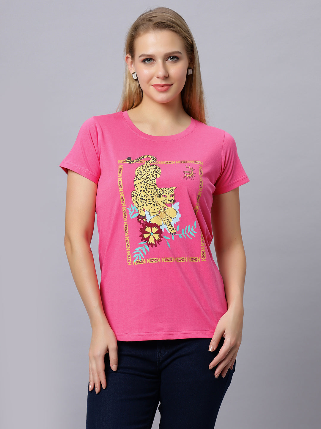 Women Cheeta Print T-Shirt