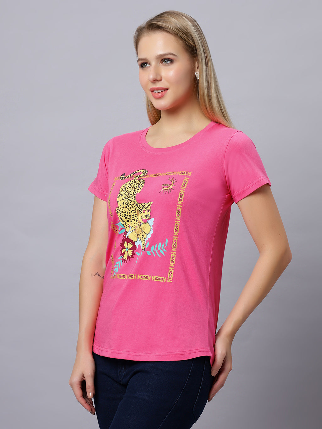 Women Cheeta Print T-Shirt