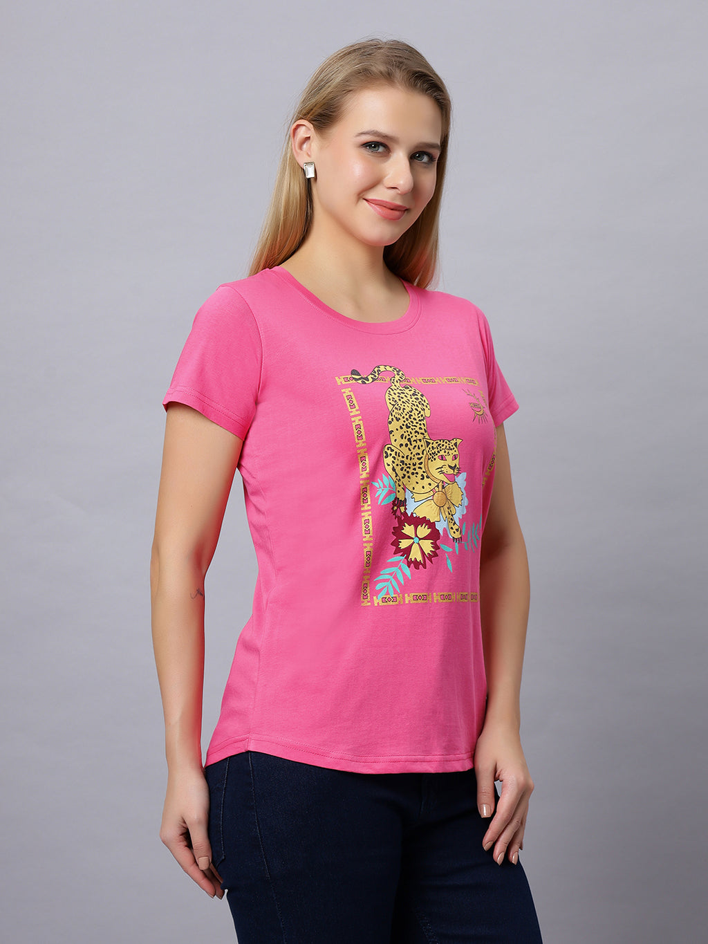Women Cheeta Print T-Shirt