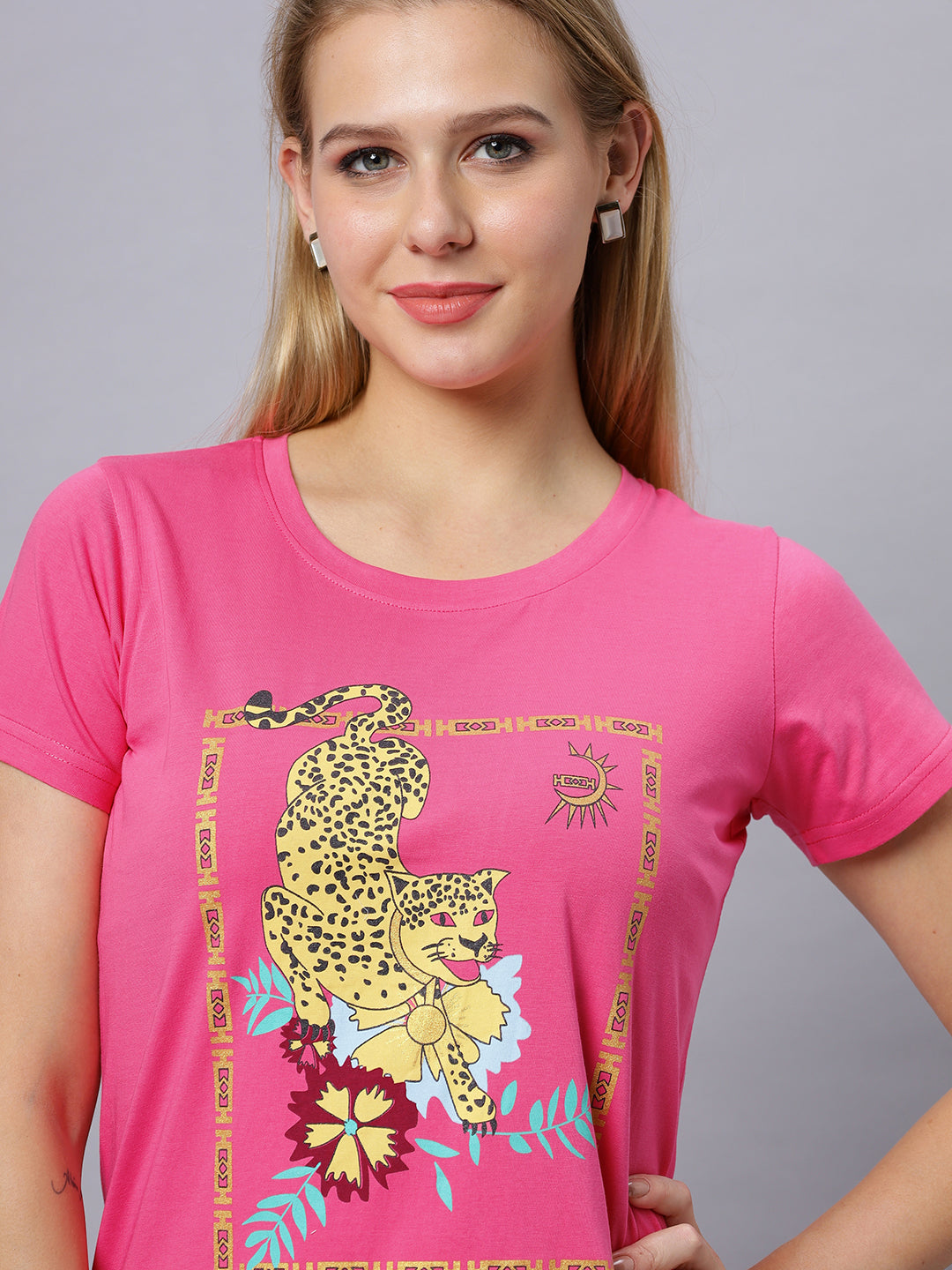 Women Cheeta Print T-Shirt