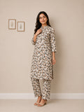 Autumn Hues Floral Printed Kurta & Straight Pant Co-Ord Set