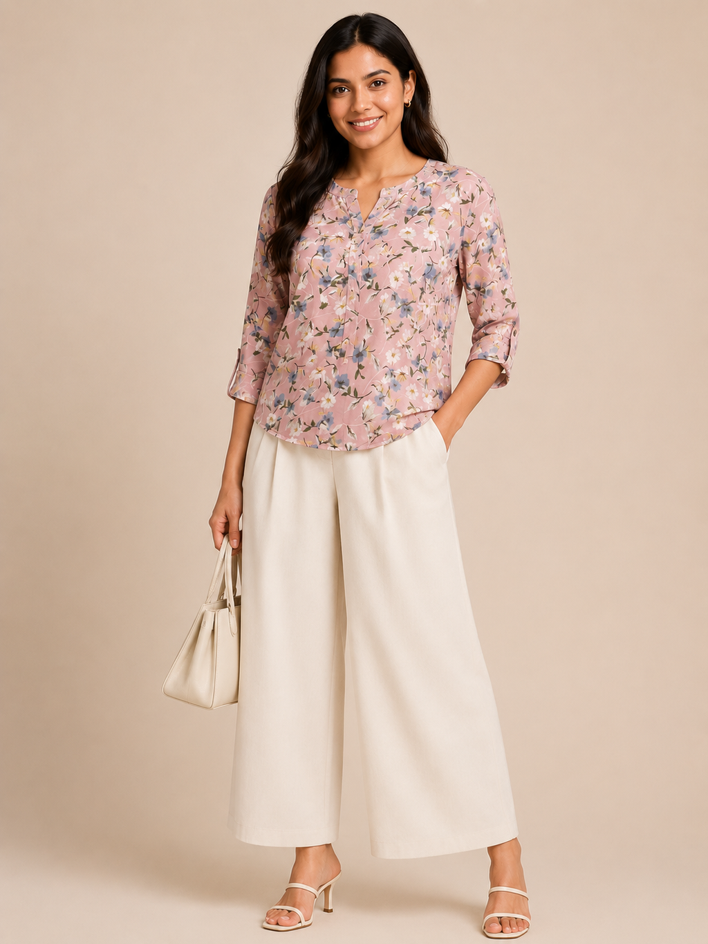 Autumn Hues Blush Bloom Printed Top