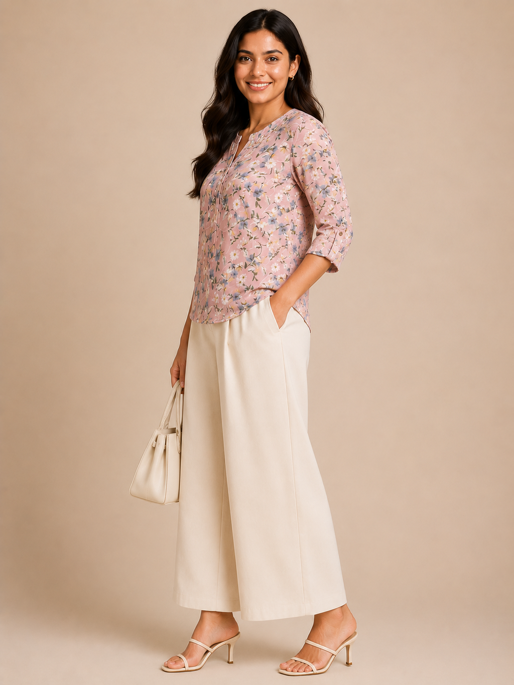 Autumn Hues Blush Bloom Printed Top
