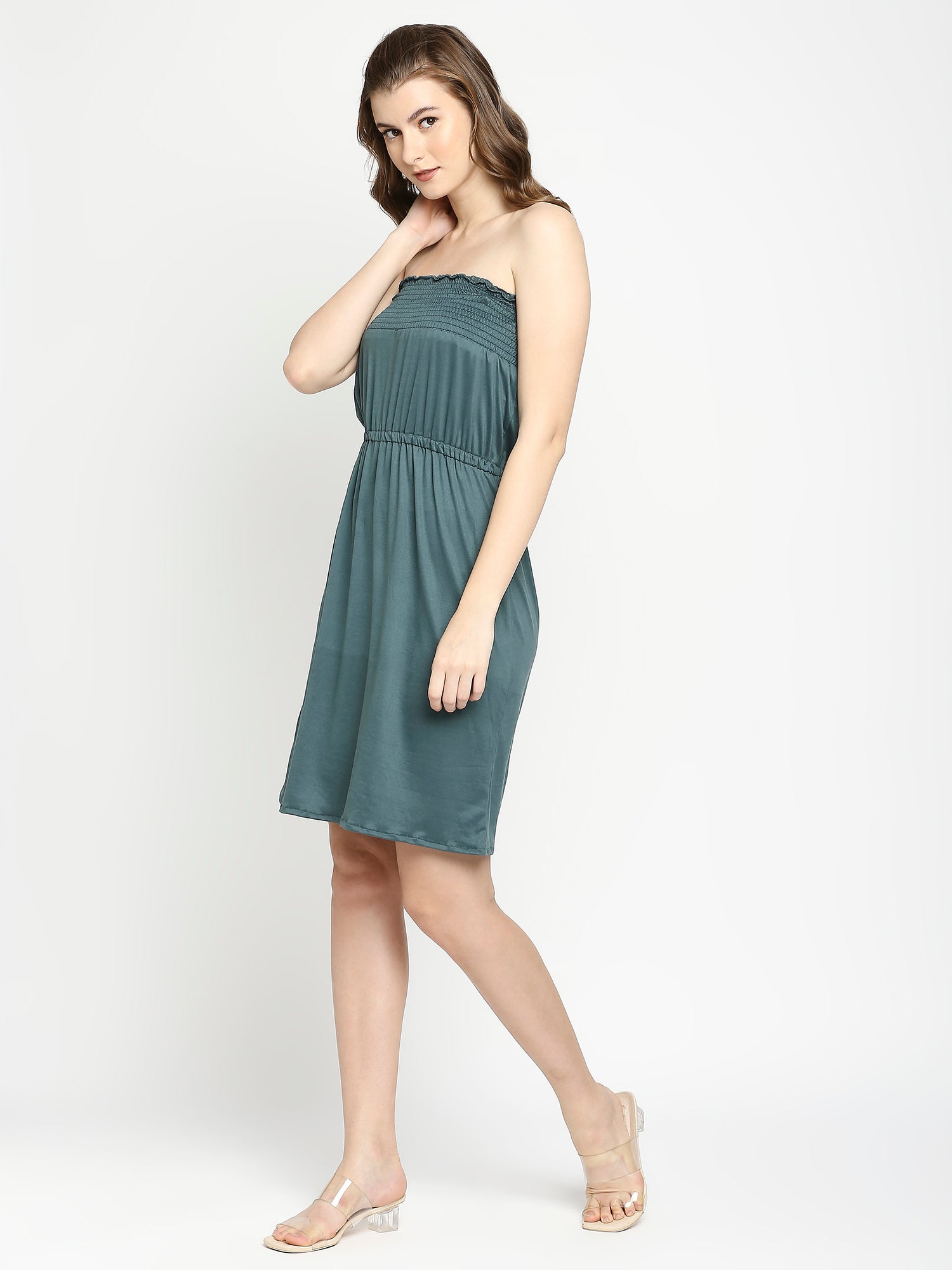 Autumn Hues Strapless A-Line Tube Dress