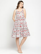 Autumn Hues Floral Printed Fit & Flare Dress