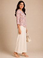 Autumn Hues Blush Bloom Printed Top