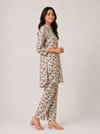 Autumn Hues Floral Printed Kurta & Straight Pant Co-Ord Set