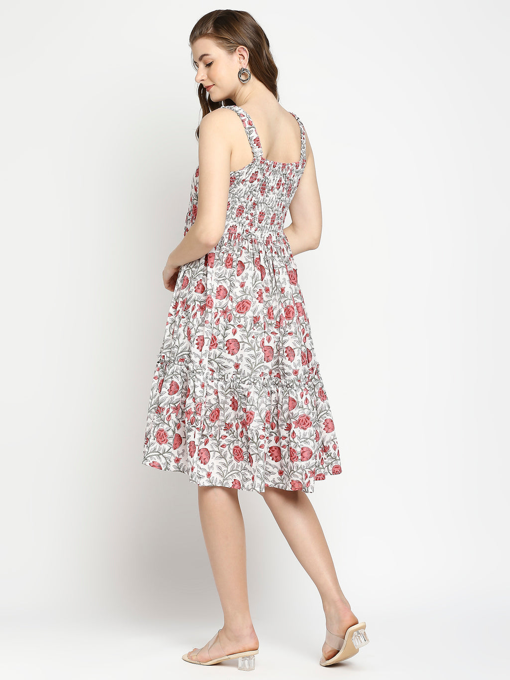 Autumn Hues Floral Printed Fit & Flare Dress