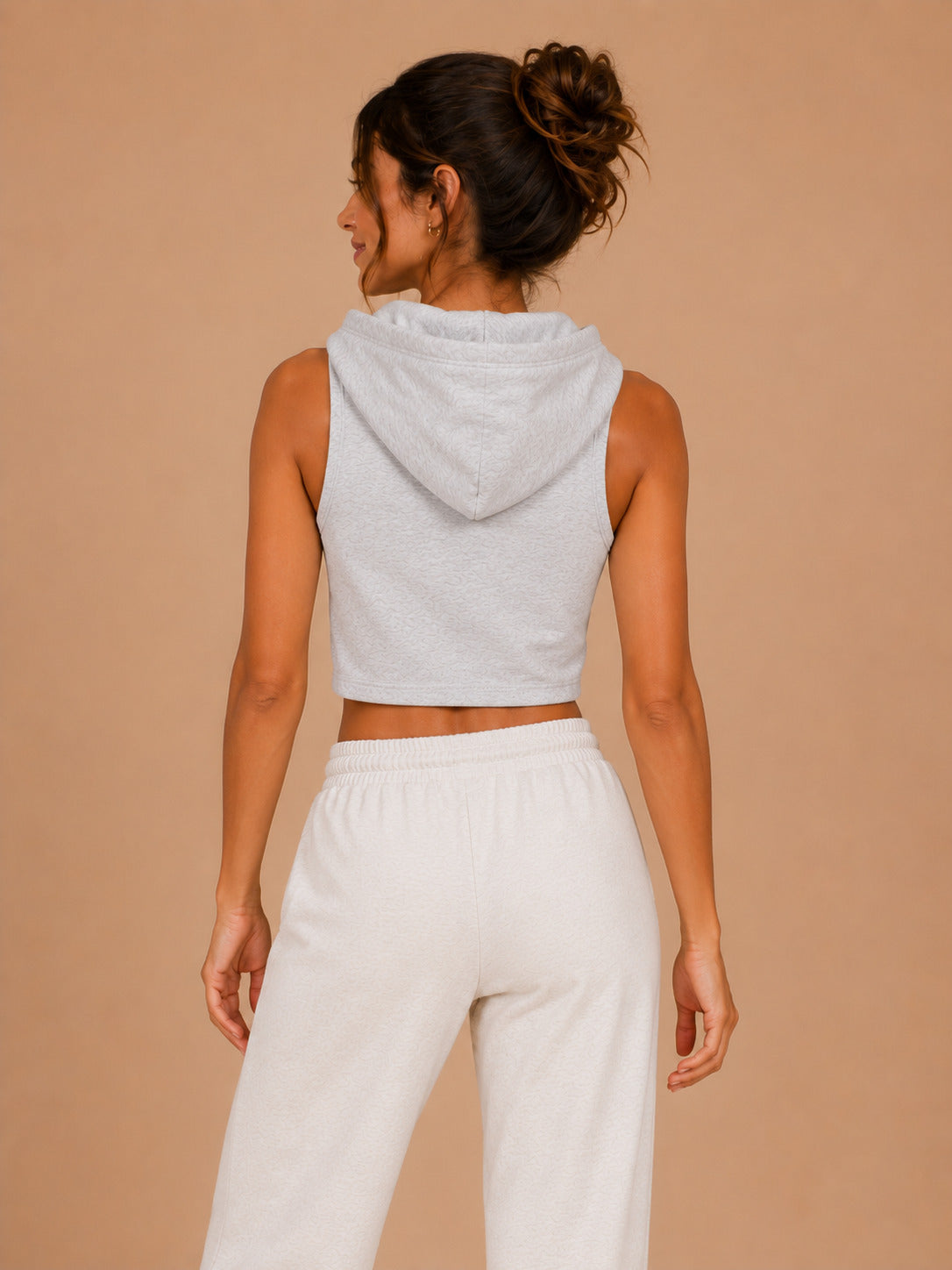 Autumn Hues Women's Sleeveless Hooded Crop Top