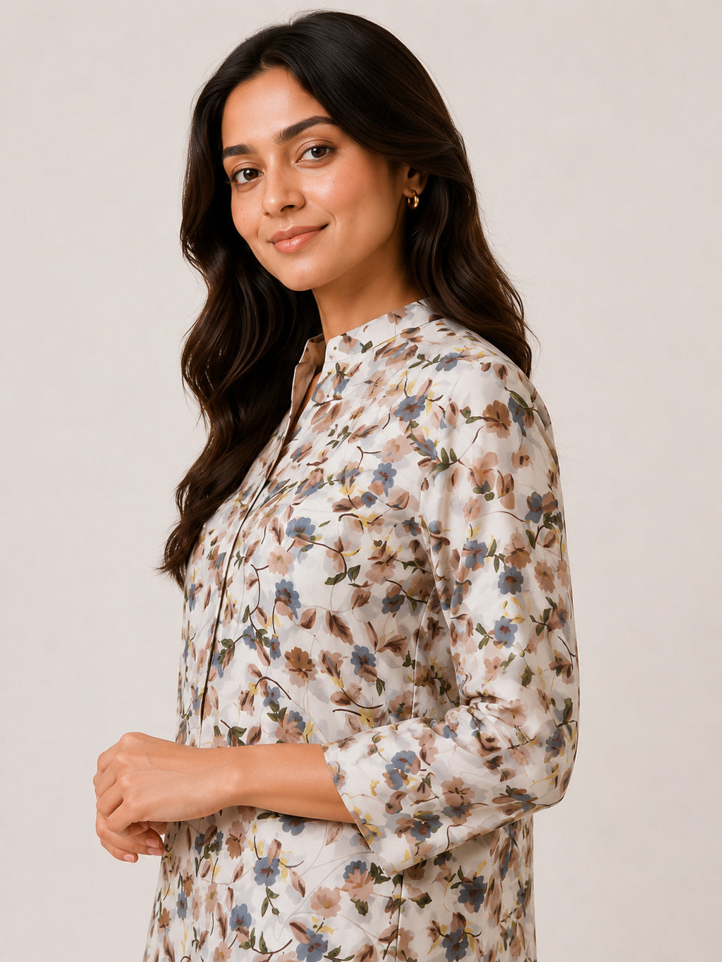 Autumn Hues Floral Printed Kurta & Straight Pant Co-Ord Set