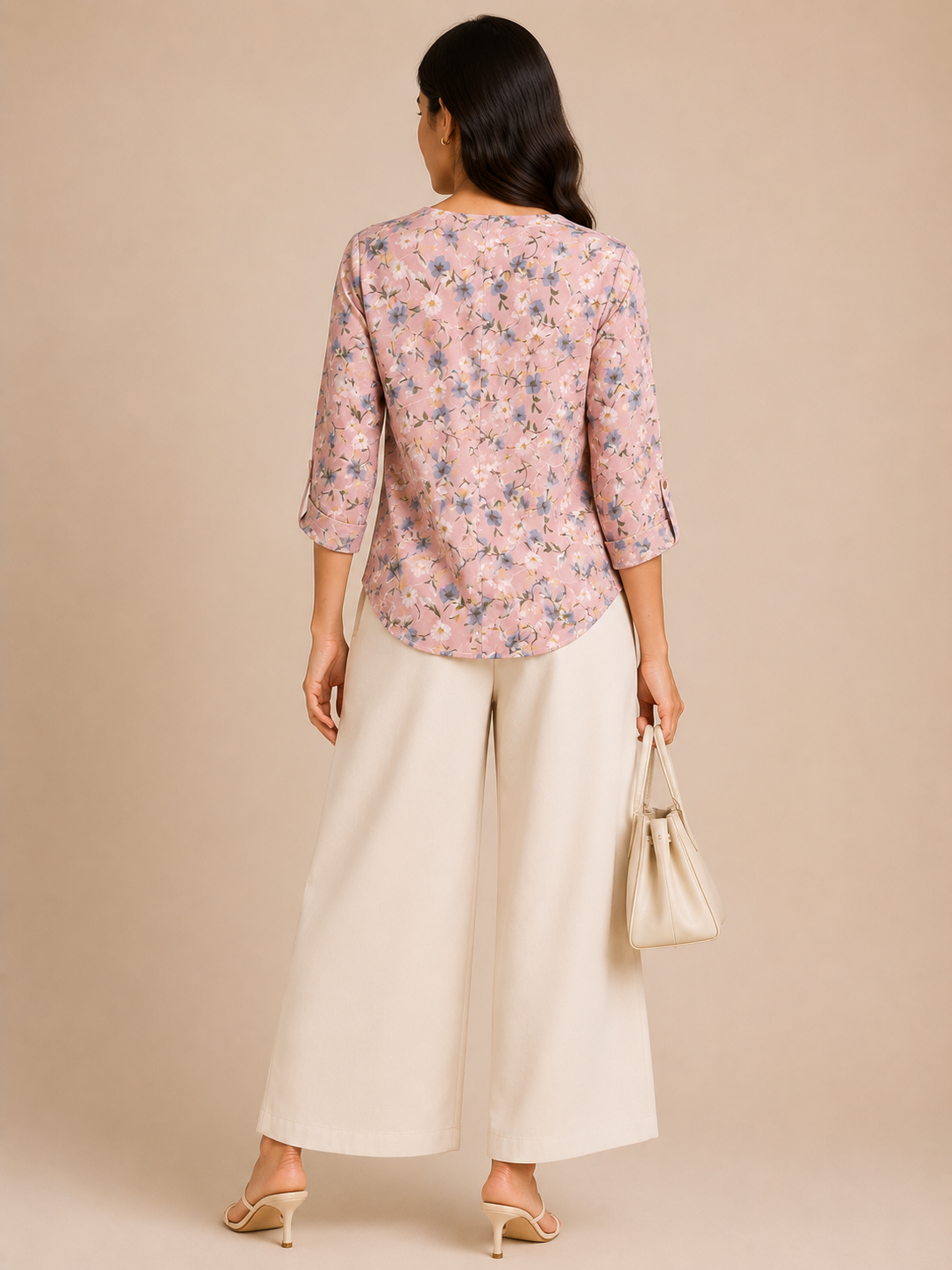 Autumn Hues Blush Bloom Printed Top