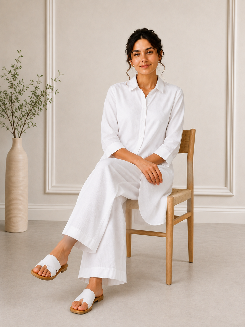 Autumn Hues Solid Shirt Kurta Co-Ord Set