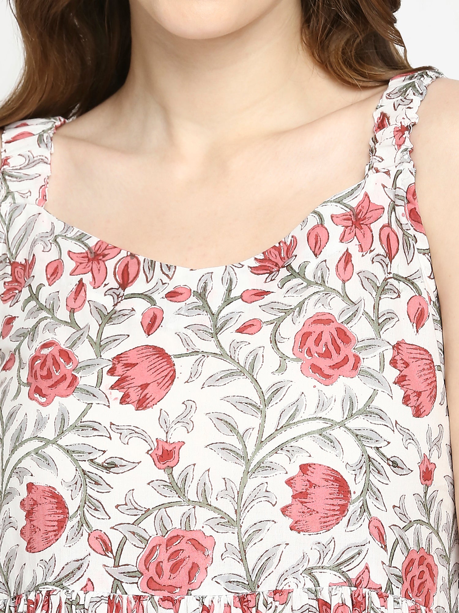 Autumn Hues Floral Printed Fit & Flare Dress