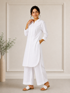 Autumn Hues Solid Shirt Kurta Co-Ord Set