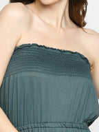 Autumn Hues Strapless A-Line Tube Dress