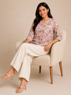 Autumn Hues Blush Bloom Printed Top