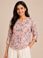 Autumn Hues Blush Bloom Printed Top