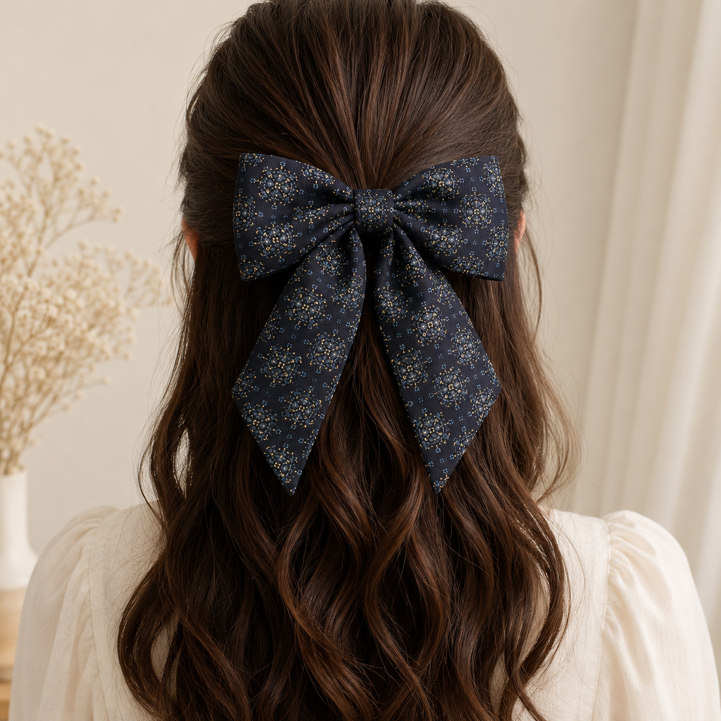 Autumn Hues Printed Fabric Hair Bow