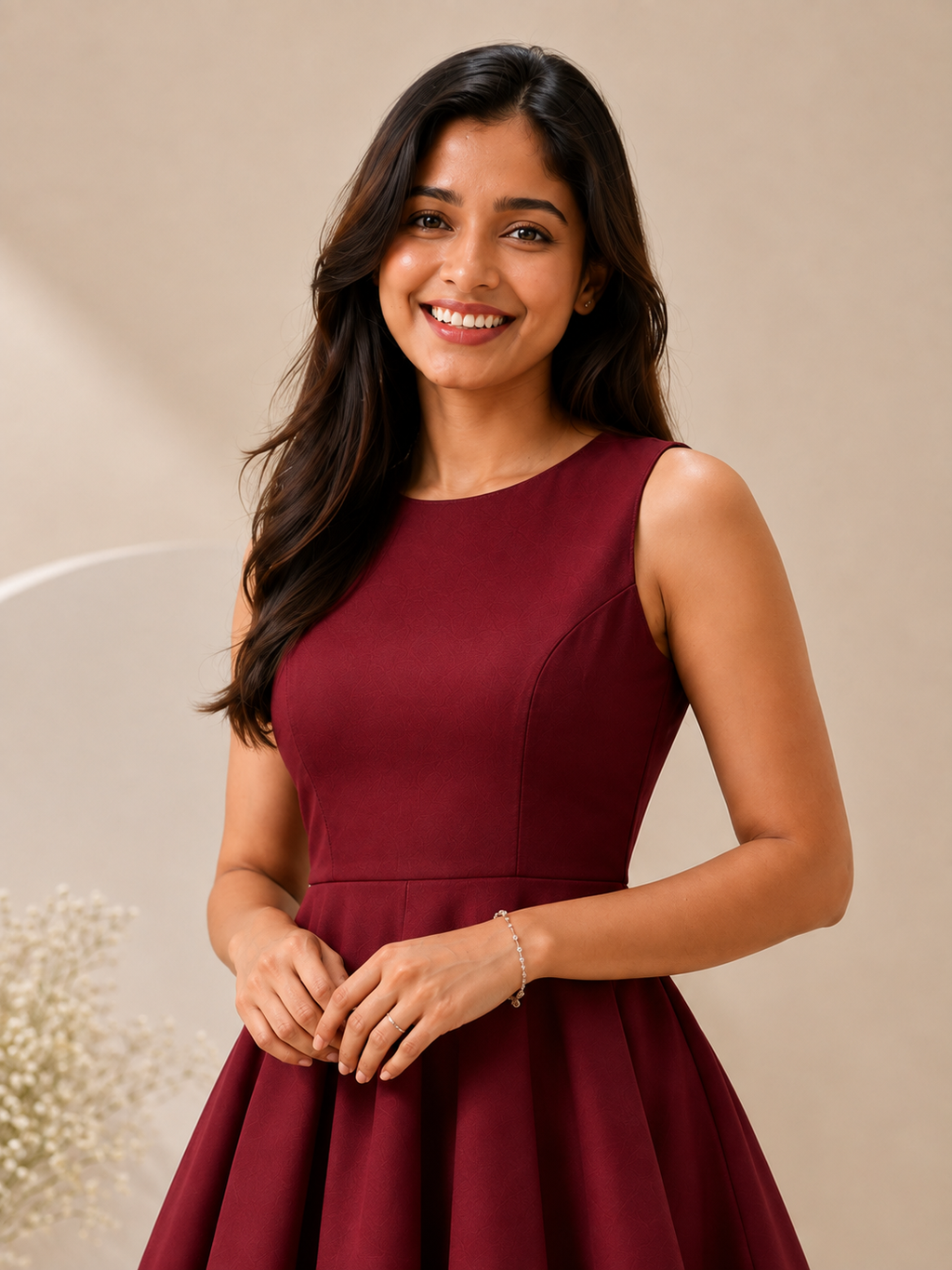 Autumn Hues Women’s Sleeveless Fit & Flare Midi Dress