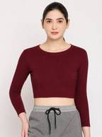 Autumn hues Women's Full Sleeve Crop Top