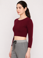 Autumn hues Women's Full Sleeve Crop Top
