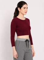Autumn hues Women's Full Sleeve Crop Top
