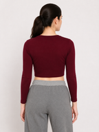 Autumn hues Women's Full Sleeve Crop Top