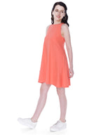 Autumn Hues Round Neck Sleeveless Casual A-Line Dress