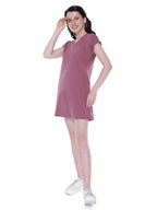 Autumn Hues Cotton V-Neck Short Sleeves Casual A-Line Mini Dress