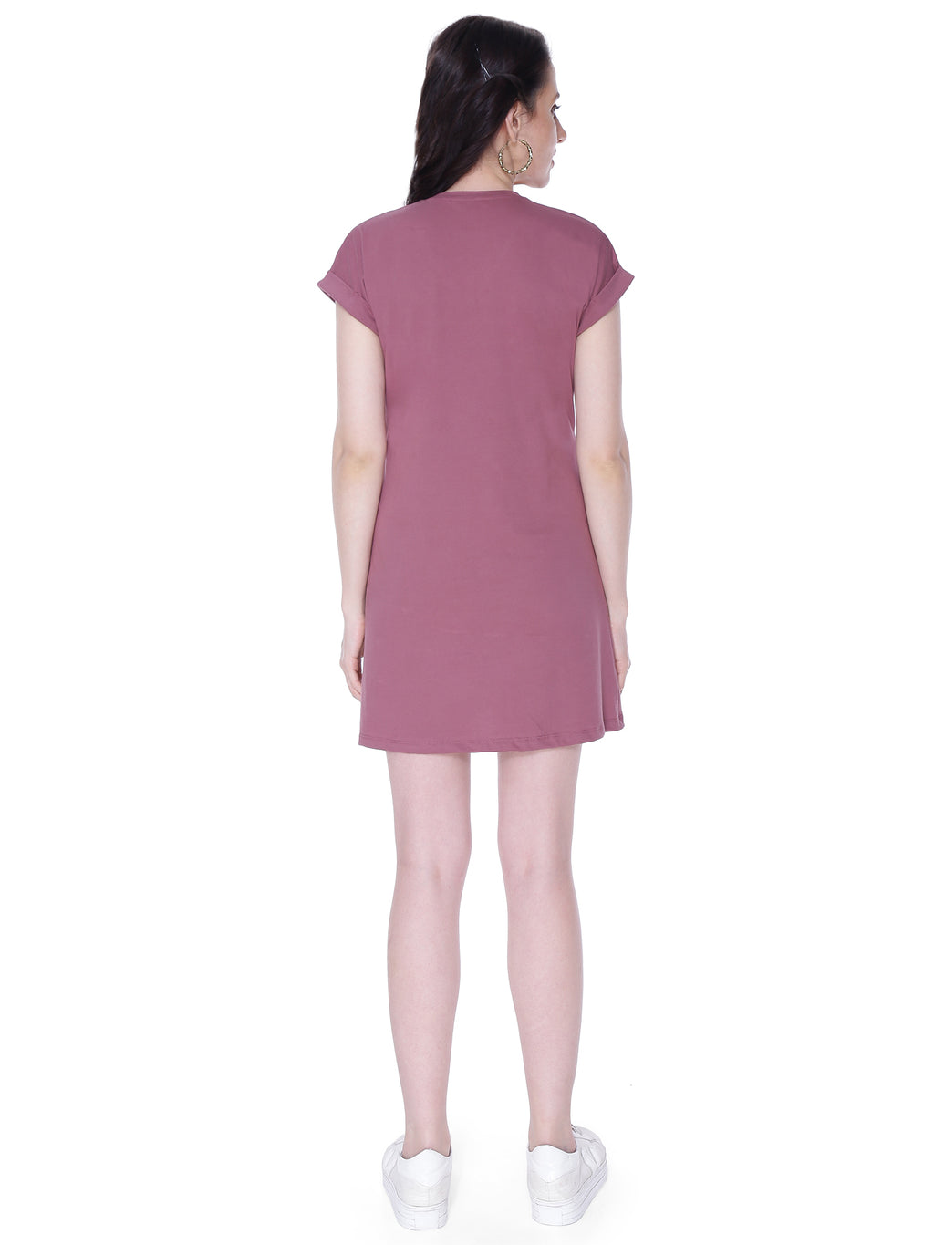 Autumn Hues Cotton V-Neck Short Sleeves Casual A-Line Mini Dress