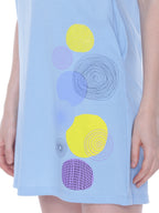 Autumn Hues Cotton V-Neck Short Sleeves Casual T-shirt Dress