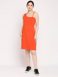 Autumn Hues Orange One Shoulder Sheath Dress