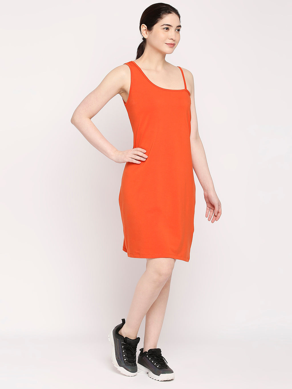 Autumn Hues Orange One Shoulder Sheath Dress