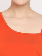 Autumn Hues Orange One Shoulder Sheath Dress