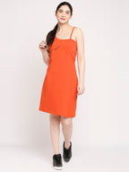 Autumn Hues Orange One Shoulder Sheath Dress