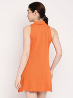 Autumn Hues Orange A-Line Mini Dress